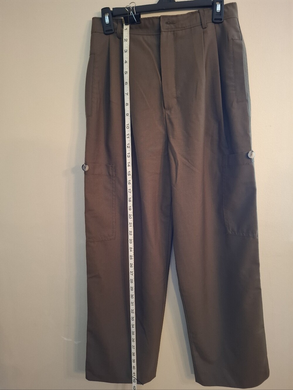 ZARA Women's Chocolate Brown High Waisted Wide Leg Cargo Casual Dress Pants - Picture 5 of 10